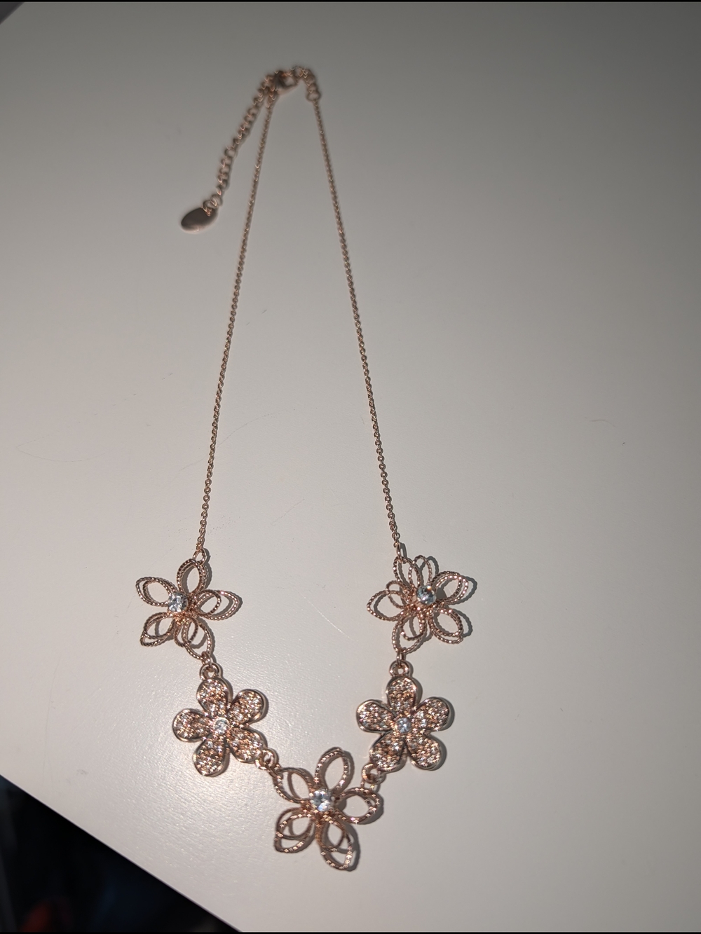 Rose Gold Floral Statement Necklace
